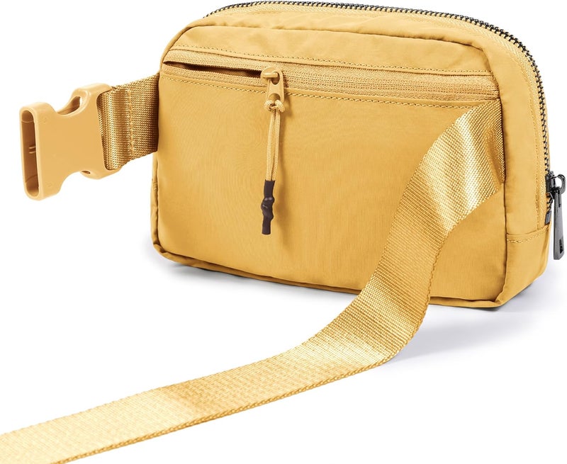ODODOS Unisex Mini Belt Bag with Adjustable Strap Small Fanny Pack for Workout Running Traveling Hiking, Buff Yellow - Image 4
